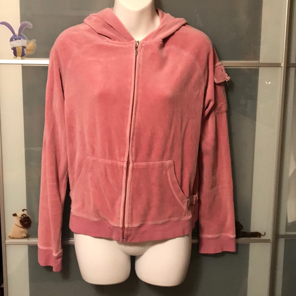 Pink velour zip up hoodie (431)